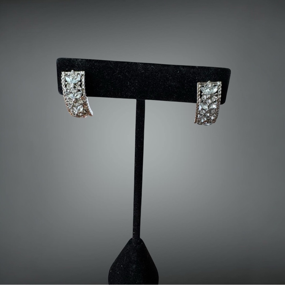 Women’s elegant rhinestone earrings. Stone color is clear. Post back NWOT classy